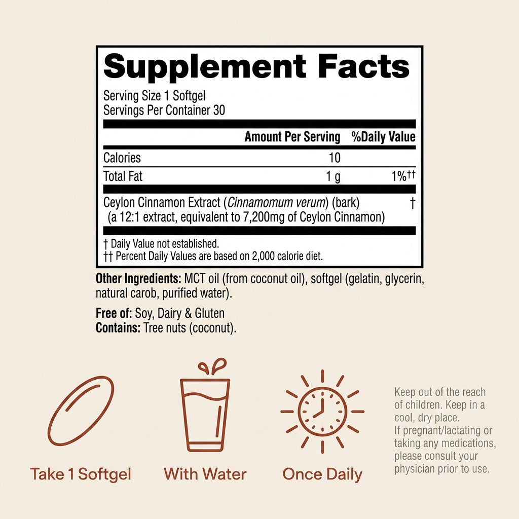 Ceylon Cinnamon + MCT Oil Softgels